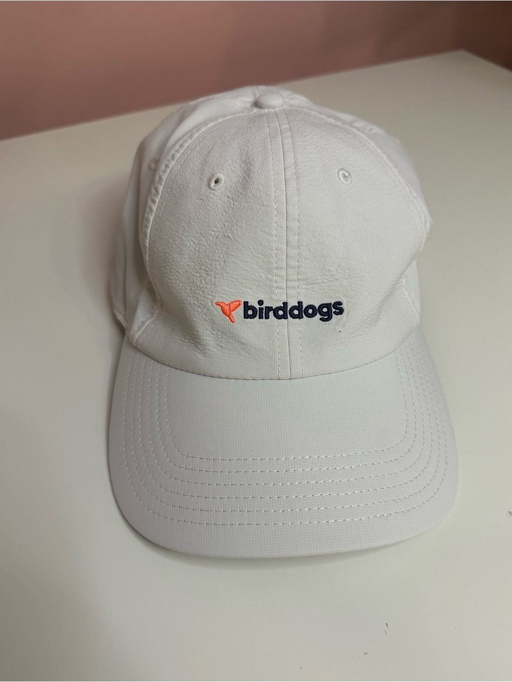 Birddogs White Baseball Cap with Orange & Black Logo